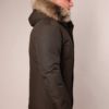 Winterparka für Herren in khaki mit Waschbärpelz