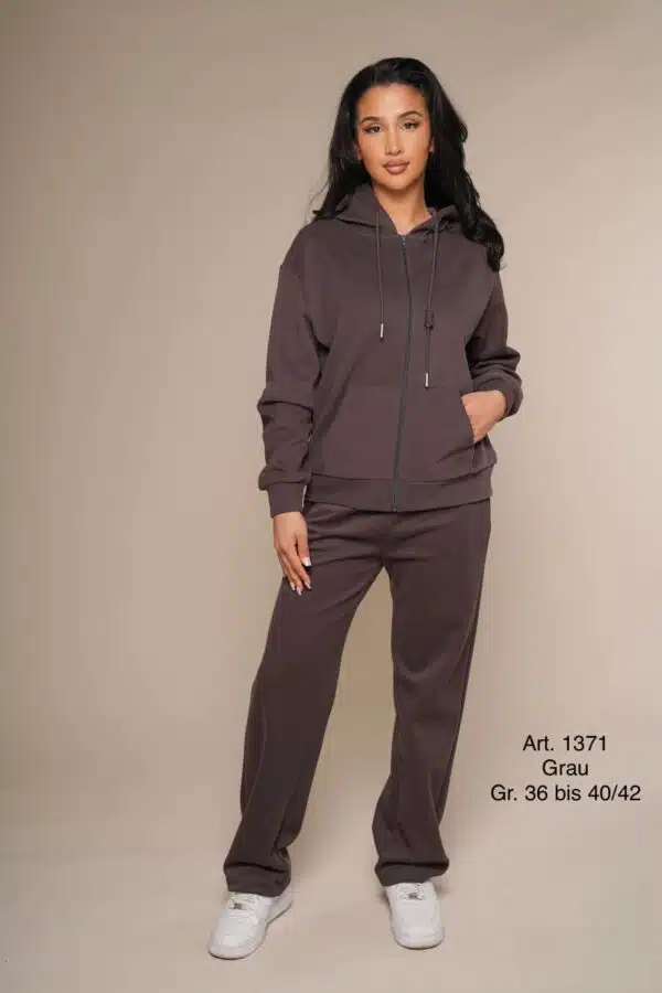 Frühling 1371 | Freizeitanzug | Baumwolle | leicht | grau | gerade Hose | Größen M und L