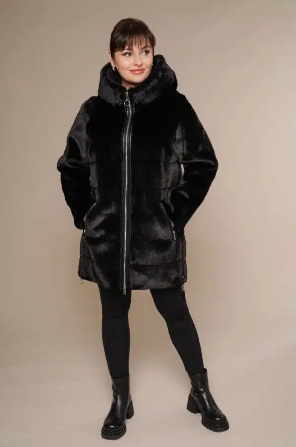 Art 5122 | Pelzmantel | Schaffellmantel | zweiseitig | Kunstleder | Kunstpelz | Winter | NERZ | 34. und 48. DE-GRDE DE-GR