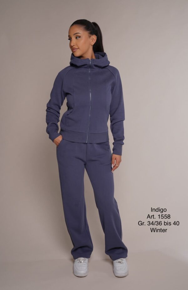 Winter 1558 | Freizeitanzug | Baumwolle | indigofarbe | tailliert | gerade Hose | Größen S, M,  L