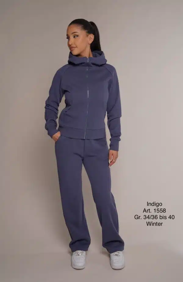 Winter 1558 | Freizeitanzug | Baumwolle | indigofarbe | tailliert | gerade Hose | Größen M und  L