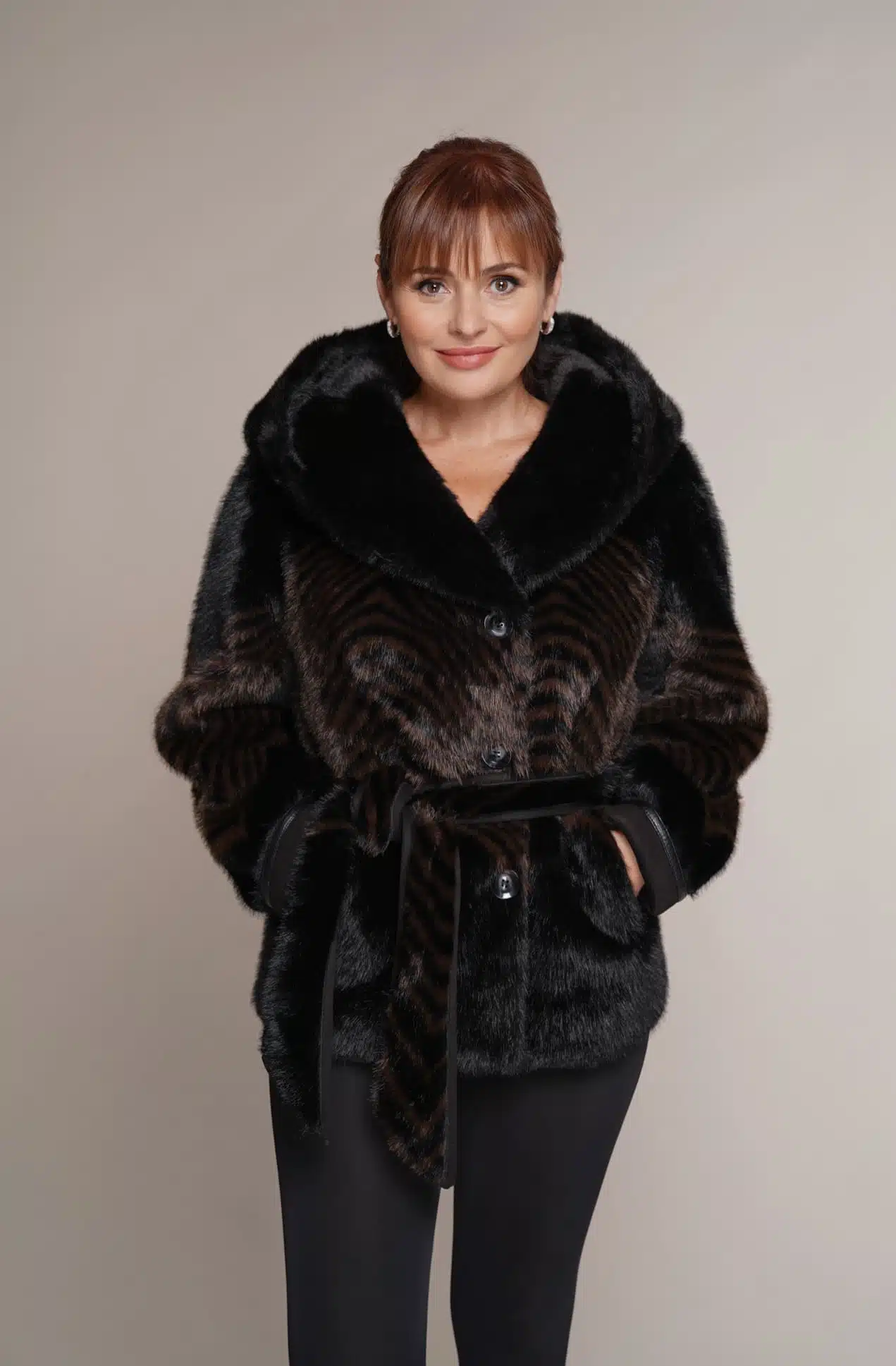 Art 3249 Pelzjacke Schaffelljacke kurz zweiseitig