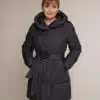 Art 7036 | Wintermantel | Damen | schwarz | mittellang | Winter | Kapuze | 36, 42, 44. DE-GR