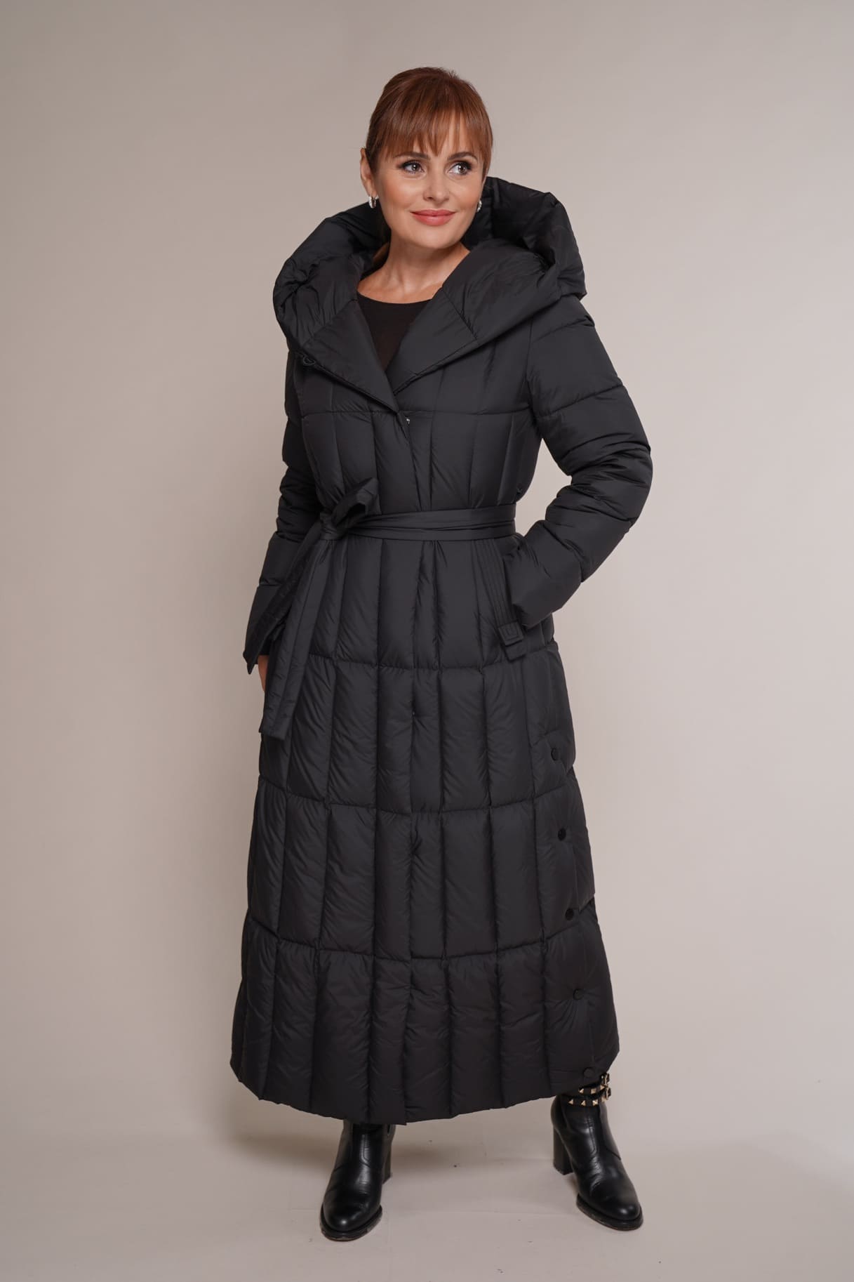 Art 7602 | Wintermantel | LANG | Dauen | schwarz | tailliert | 36, 44, 46. DE-GR