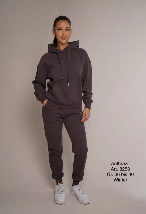 Winter 8253 | Freizeitanzug | Baumwolle | warm | grau | Hosenbundband | Größen S und L