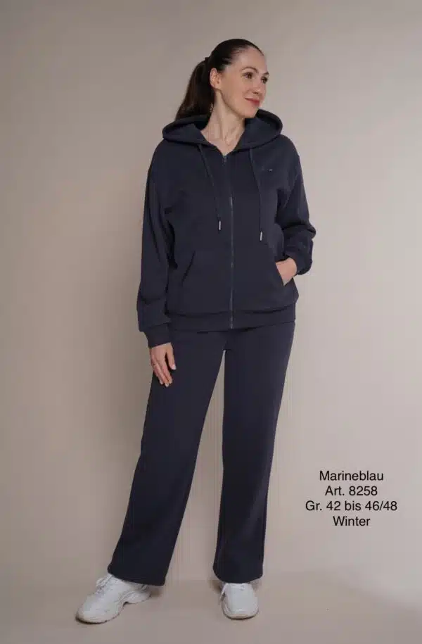 Winter 8258 | Freizeitanzug | Baumwolle | gerade Hose mit Tunnelzug | dunkelblau | Größen 2XL und 3XL