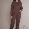 Winter 8258 | Freizeitanzug | Baumwolle | gerade Hose mit Tunnelzug | braun | Größen 2XL und 3XL