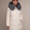 Art 2800 | Winterjacke | gerade | creme-weiß | mittellang | Silberfuchs | 44. und 46. DE-GR