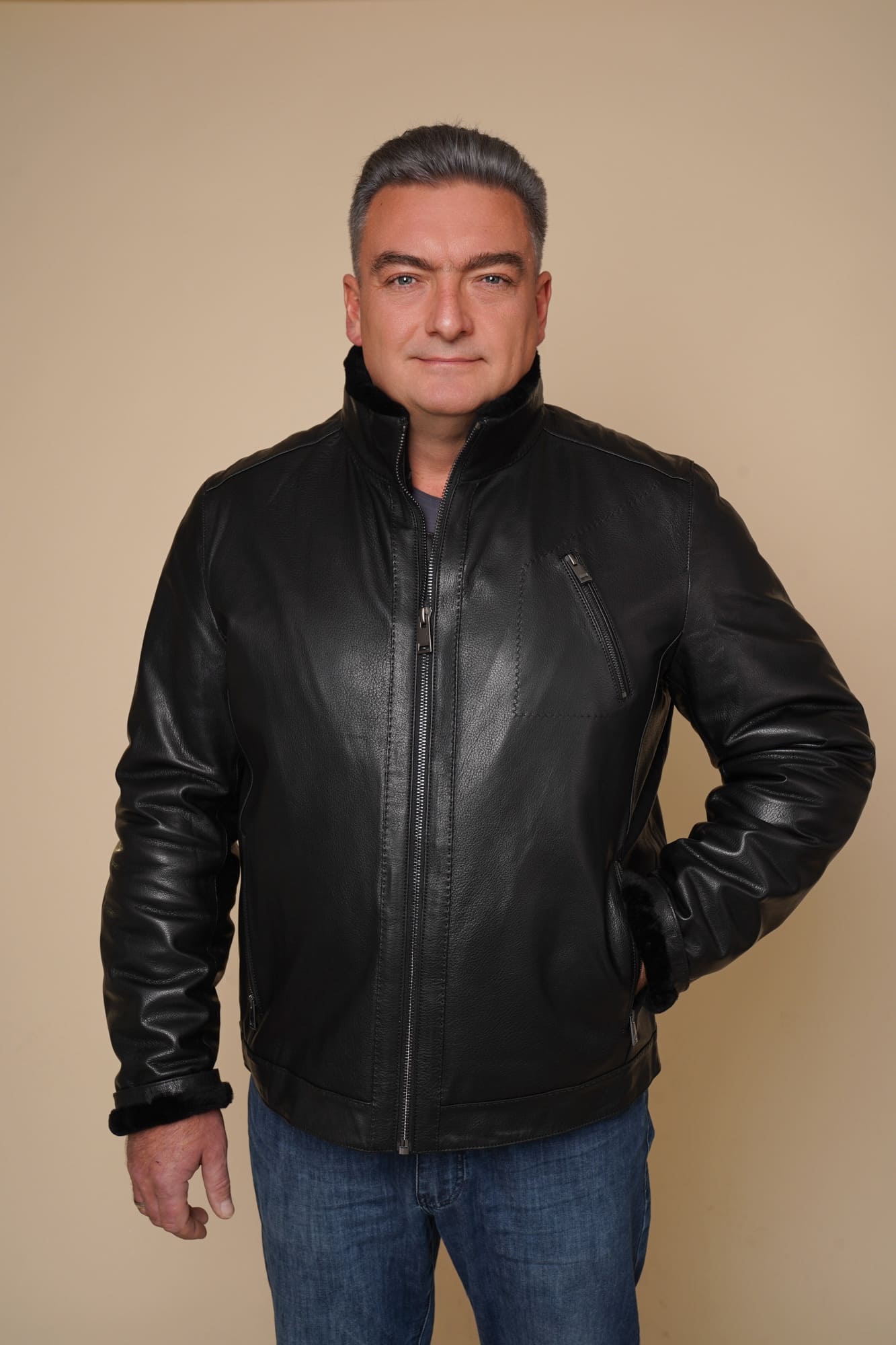 Art 007 | Schaffelljacke | Männer | Winterjacke | Echtleder | Mouton | 50, 54, 56. GR