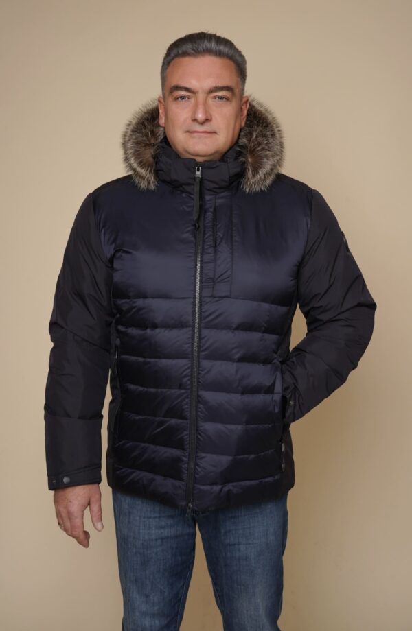 Art 1285 | Winterjacke | Herren | leicht | dunkelblau | Parka | Kojotekragen | 44, 46, 48, 50, 52, 56. GR