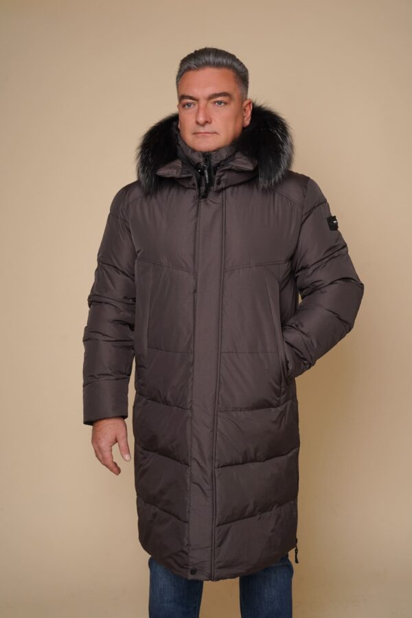 Art 1091 | Winterjacke | Herren | LANG | grau | Alaska | Fuchs | 46, 48, 50, 52, 54, 56, 58. GR