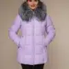 Art 100 | Winterjacke | Damen | Violet | tailliert | Silberfuchs | 42. DE-GR
