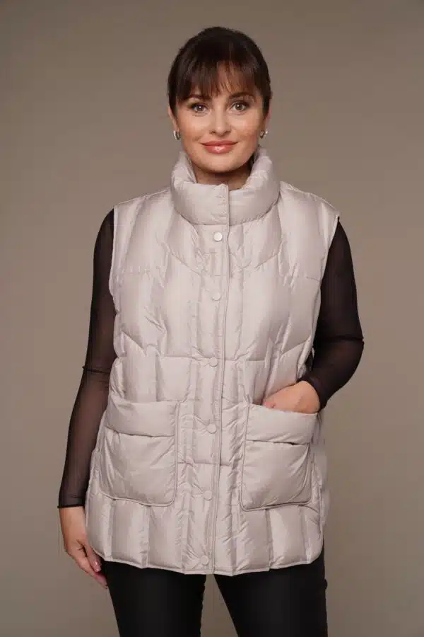 Art 25 | Weste | kurz | Damen | beige | leicht | Frühling | Herbst | 44. DE-GR