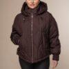 Art 006 | Steppjacke | Jacke | Damen | braun | Kapuze | Frühling | 38, 40, 42, 44, 46. DE-GR