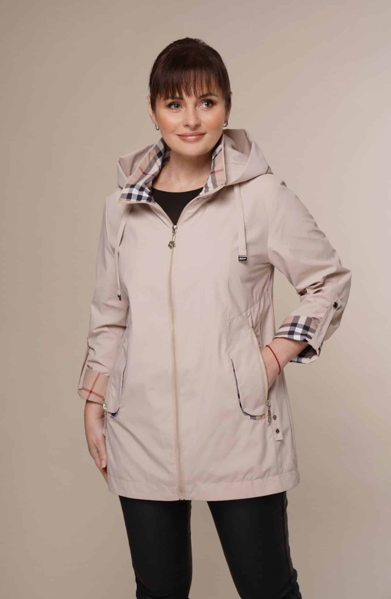 Art 007 | Windjacke | Windbreaker | Damen | Kapuze | beige | Frühling | von 36. bis 50. DE-GR