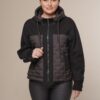Art 175 | Steppjacke | Jacke | kurz | Damen | schwarz | Kapuze | Frühling | 36, 38, 40, 42, 44. DE-GR
