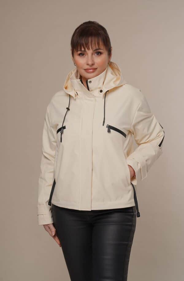 Art 6023 | Windjacke | Windbreaker | Damen | KURZ | Cremefarbe | Frühling | 36, 38, 40, 42, 44. DE-GR