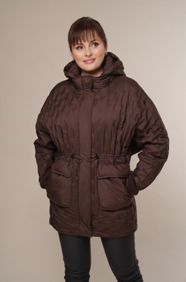 Art 6170 | Steppjacke | Daunenjacke | Damen | kastanienbraun | Kapuze | Herbst | Frühling | 42, 44, 46, 48, 50. DE-GR