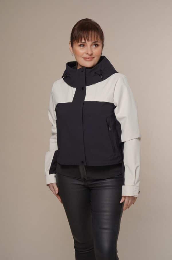 Art 631 | Windjacke | Windbreaker | Damen | Bomber | blau-weiß | Frühling | 36, 38, 40, 42, 44. DE-GR