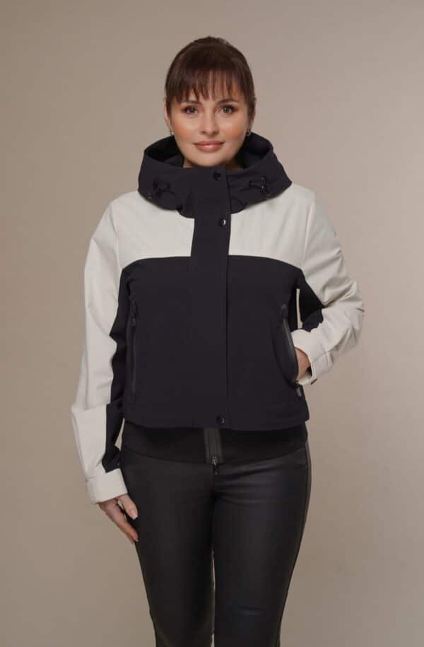 Art 631 | Windjacke | Windbreaker | Damen | Bomber | blau-weiß | Frühling | 36, 38, 40, 42, 44/46. DE-GR