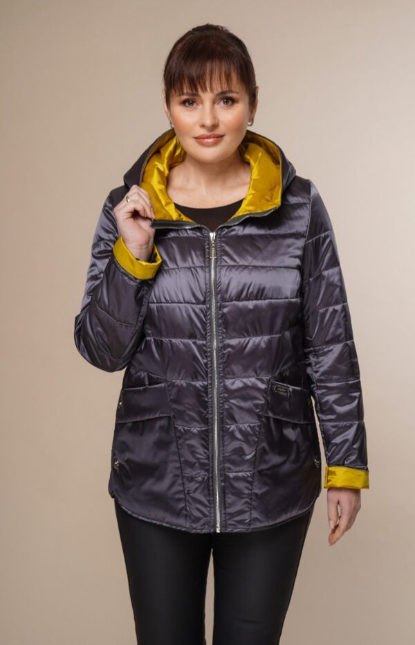 Art 641 | Steppjacke | Jacke | Damen | blau | Kapuze | Frühling | 40, 42, 44, 46, 48, 50. DE-GR