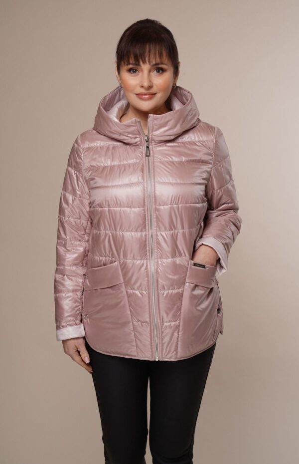 Art 641 | Steppjacke | Jacke | Damen | Hellrosa | Kapuze | Frühling | 40, 42, 44, 46. DE-GR