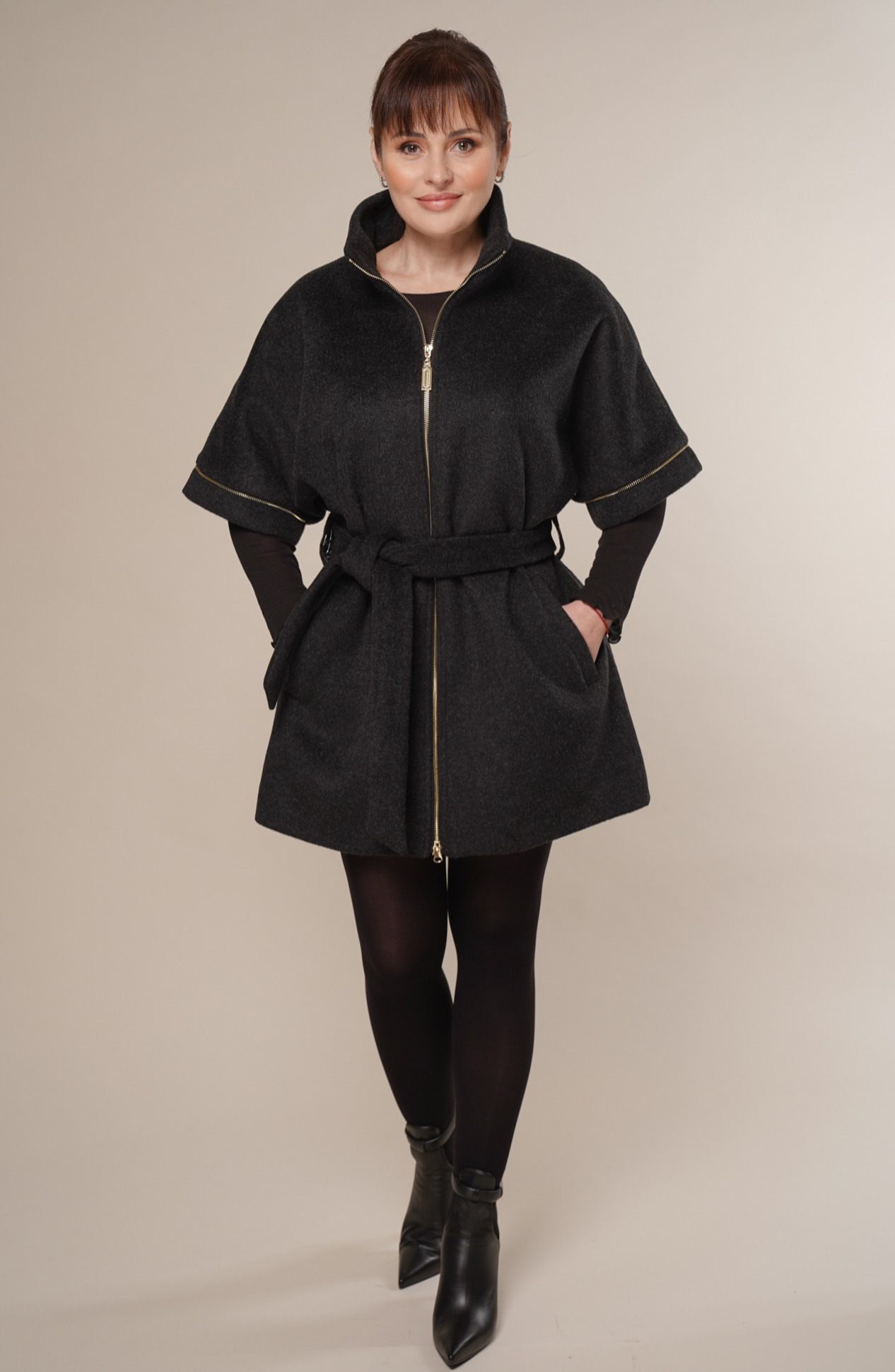 Art 709 | Mantel | Weste | Damen | Wolle | grau | Frühling | 36, 38, 44, 46, 48, 50. DE-GR