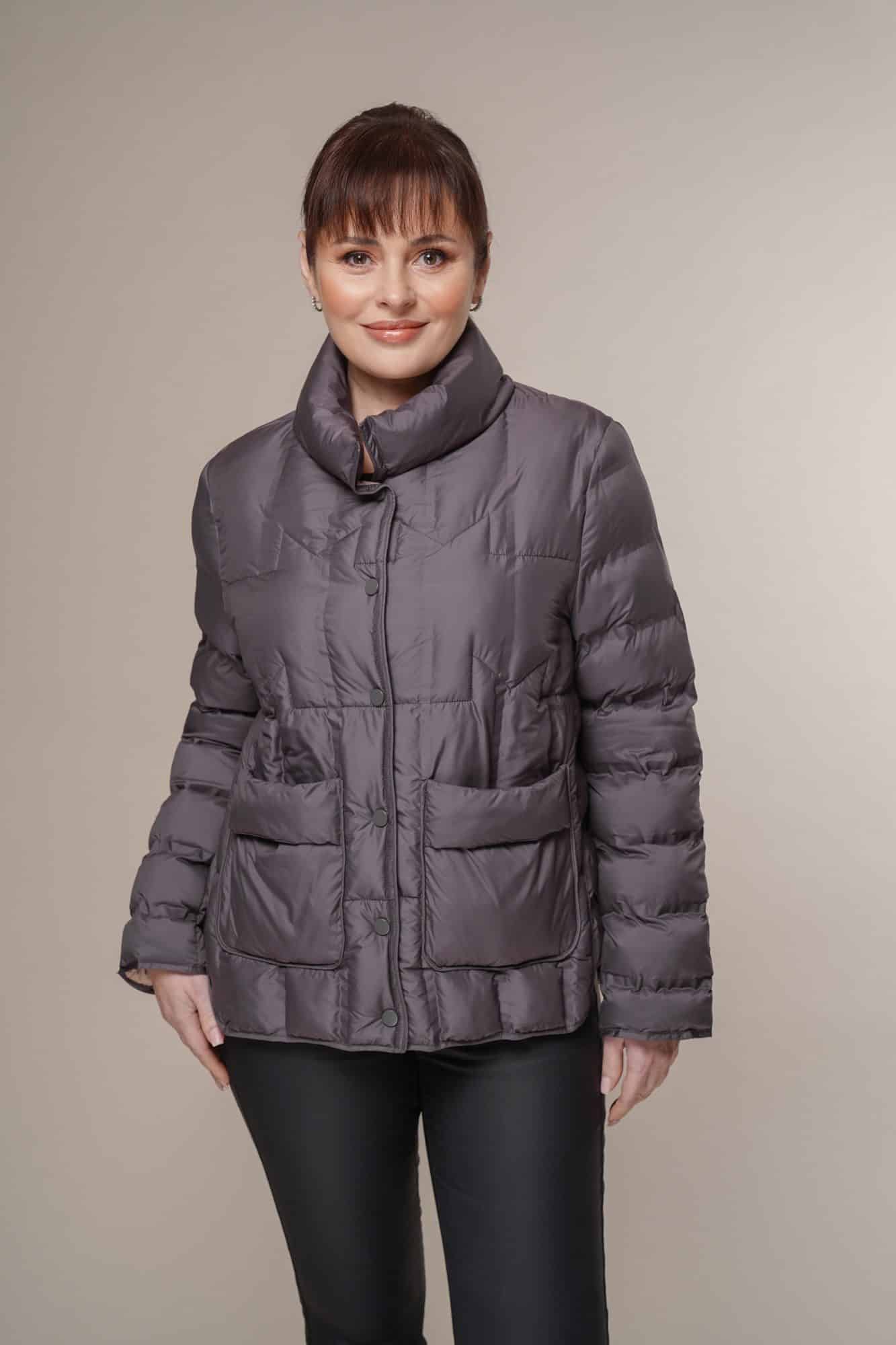 Art 81 | Jacke | Steppjacke | Damen | grau | Stehkragen | Frühling | Herbst | 40. und 42. DE-GR