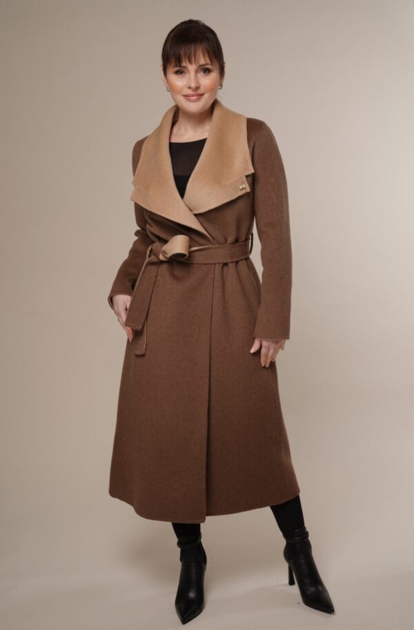 Art 861 | Mantel | lang | Damen | Wolle | beige | Frühling | 36, 38, 40. DE-GR