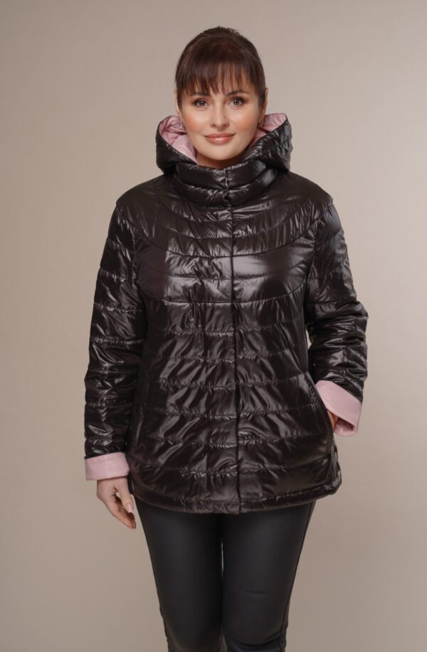 Art 9299 | Steppjacke | Jacke | Damen | schwarz | Kapuze | Frühling | 42, 46, 48, 50. DE-GR